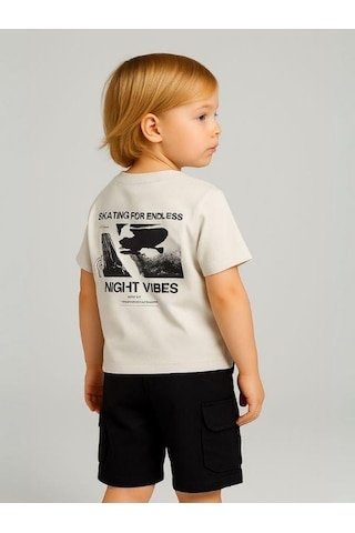 Erkek Bebek Pamuklu Kumaş Cepli Şort-16008 Siyah