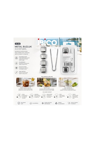 5pcs 4 Küp - Maşa Küp Şekli Metal Buzluk 5671 Diğer