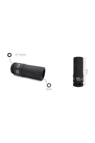 Ceta Form 19 mm 1/2” 6 Köşe Derin Havalı Lokma Anahtar C64-H19
