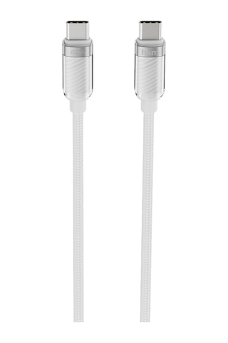 Knit Glam 60W Hızlı Şarj Destekli Type-C To Type-C Şarj Ve Data Aktarım Kablosu 1 Metre Beyaz