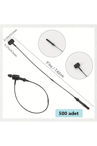 El Geçmeli Siyah Kılçık 3"inç / 7,62cm 1pk-500 Adet