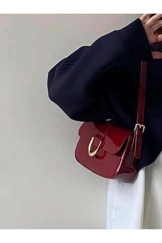 Housebags Rugan Cherry Ayarlanabilir Askılı Mıknatıs Ve Fermuar Kapamalı El-omuz Çantası 263 Bordo