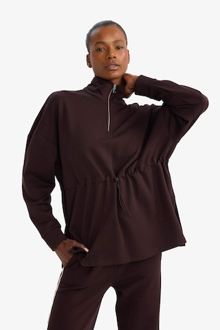 Defacto Defactofit Long Fit Dik Yaka Beli Lastikli Yarım Fermuarlı Modal Sporcu Sweatshirt G4367ax25wnbn340 Kahve-bn340