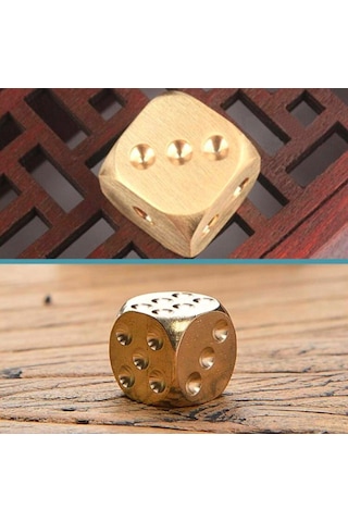 Omeniv 1 Adet Som Pirinç Ağır Zar Tavla Barbut Zarı 1.5cm