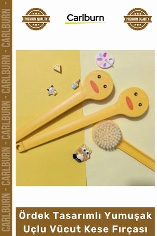 Kese Peeling Etkili Banyo Sırt Masajı Uzun Ördek Tasarımlı Yumuşak Uçlu Vücut Kese Fırçası Çok Renkli