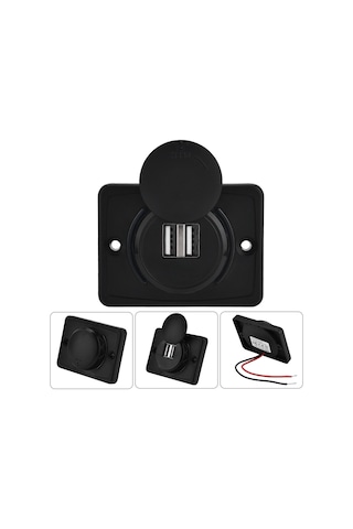 Lemestar Araç İçin 3.1a Hızlı Şarj Cihazı, Led Işıkli Çift Usb Port, 12-24v Dc Giriş, Abs Malzeme, Karavan, Otobüs, Tekne Uyumlu Mavi Işık