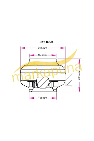 Fanex LKT 160-B Metal 16 CM 500 M³/H Debi Yuvarlak Kanal Fanı