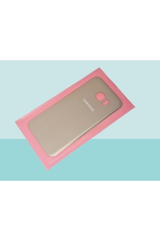 Tkgz - Samsung Galaxy Uyumlu S7 Edge Arka Kapak Batarya Kapağı - Gold Çok Renkli
