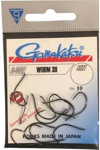 Gamakatsu Worm 39 Siyah No:1 Olta Iğnesi 1/10