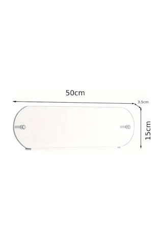 Kitap Dergi Rafı Oval Kenar Pleksi 50x15x3.5cm Diğer