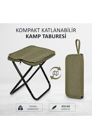 Katlanabilir Kamp Taburesi Argeus Pad Ultra Portatif Haki