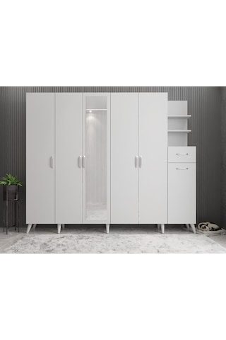 Açelya Portmanto Vestiyer Beyaz  M7 270 cm