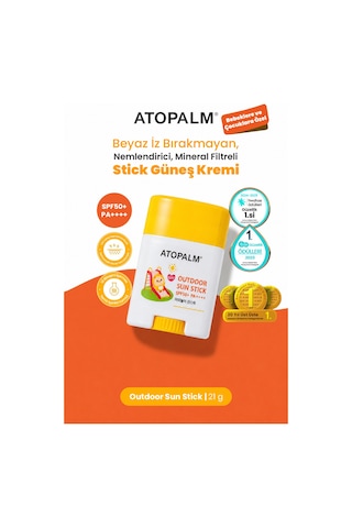 Bebek Ve Çocuklar İçin Mineral Filtreli Stick Güneş Kremi Atopalm Outdoor Sun Stick Spf50+ Pa++++