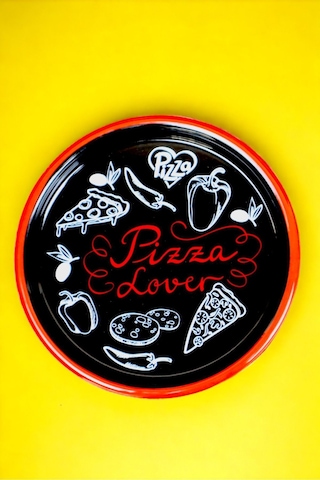 22 No Pizza Tabağı Tepsisi Supla Pasta Tabağı Servis Tabağı 22cm - Kırmızı