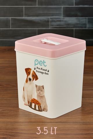 Evcil Hayvan Kedi Ve Köpek Mama Saklama Kabı - Pembe