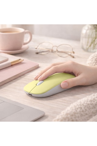 Type-c Şarjlı Bluetooth Mouse Apple Uyumlu MacBook iPad Laptop İnce Gövde Dongle Ve Kablo Dahil 13754