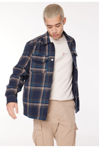 Wrangler Erkek Loose Fit Lacivert Ekose Ceket - W232406410