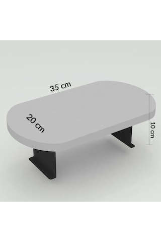 Reyo Falez Dekoratif Yan Sehpa Oval Krem