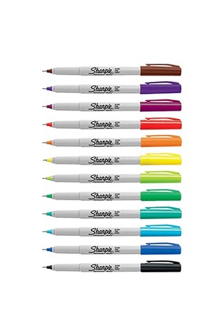Sharpie Ultra Fine, Süper İnce Uç, Karışık 12'li Paket Çok Renkli