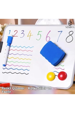 A4 Çift Taraflı Küçük Kara Tahta Silinebilir Kara Tahta Mesaj Çizim Tahtası Pembe