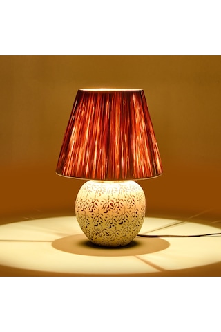 Safirr Light Holbeak Seramik Abajur - Bej - 35x35x25 Cm Çok Renkli
