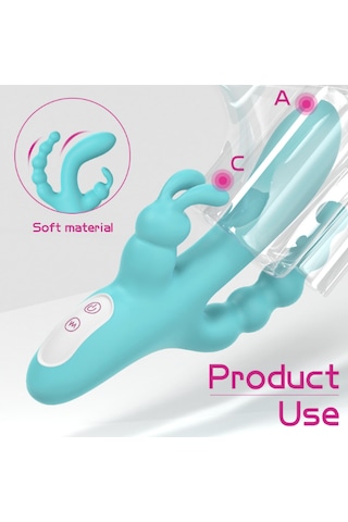 Red Fox S-hande 3&apos Ü 1 Arada Tavşan Vibratör Mavi