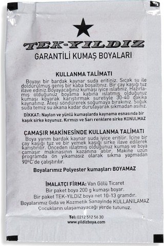 Tek Yıldız Kumaş Boyası Haki
