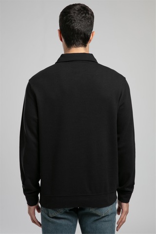 Lee Cooper Gale Erkek Polo Yaka Sweatshırt-21849 Siyah