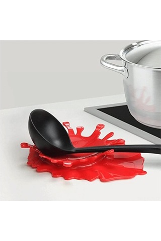 Xindoker Silikon Domates Sosu Kaşık Tutucusu, Önleyici Mutfak Beste, Yaratıcı Pişirme Aracı