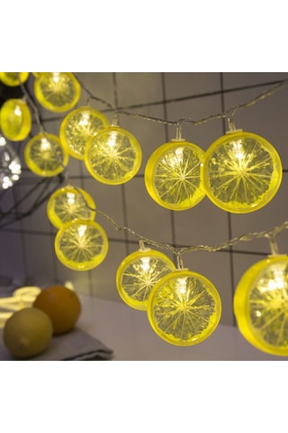 3m Limon Dilimi Usb Tak Romantik Led Dize Tatil Işık, 20 Led Genç Tarzı Sıcak Peri Dekoratif Lamba Noel, Düğün, Yatak Odası Sarı Diğer