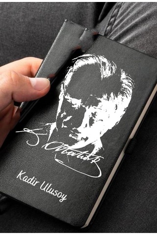 Kişiye Özel Atatürk Sluetli Deri Not Defteri