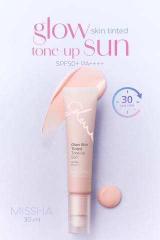 Missha Glow Skin Tinted Tone-Up Sun Pürüzsüzleştirici Aydınlatıcı ve Ton Eşitleyici Güneş Kremi SPF50+ Pa++++ 30 ML