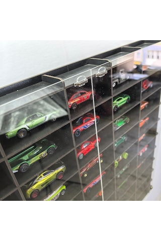 Pleksi Kapaklı 1/64 Ölçek 50araç Hotwheels Matchbox Metal Araç Uyumlu Model Oyuncak Araba Rafı Diğer