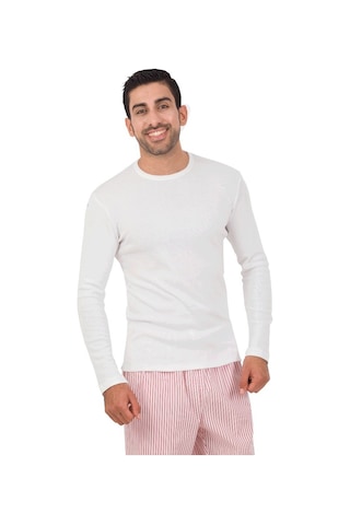 The Don Thedon Beyaz Renk Ribana Erkek Pijama Takımı (105924654)