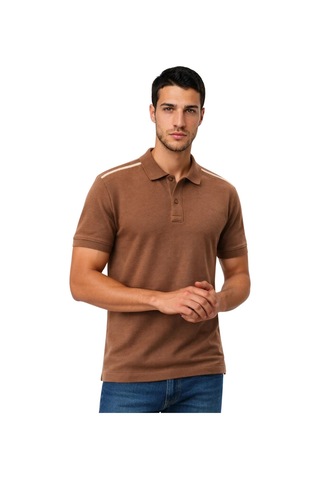 Arma Ar-ma Erkek Polo Yaka Tişört Baskisiz Basic Örme Kumaş Regular Fit %100 Pamuk 30/1 Çift Toplama Penye Pike Y31374357002 Kahverengi-k7