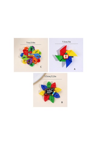 Kadınlar Ve Kızlar İçin Örgü Kurdele Gökkuşağı Saç Tokası 0002 Diğer