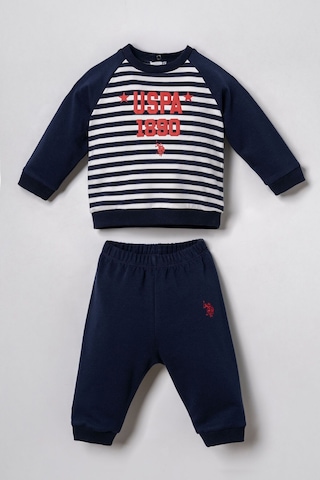 U.S. Polo Assn. Erkek Bebek Stripes Lacivert Uzun Kol Pijama Takım Usb3164-c-v1 Usb3164-c-v1