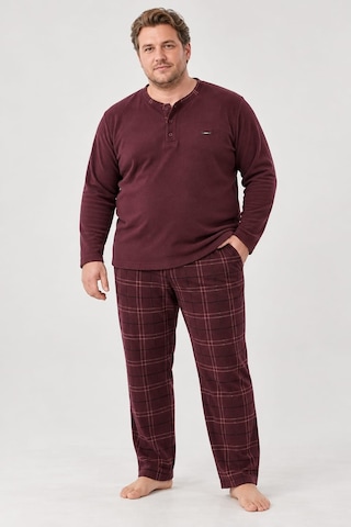 Pemilo Erkek Büyük Beden 6415-4 Microsoft Pijama Takımı Bordo