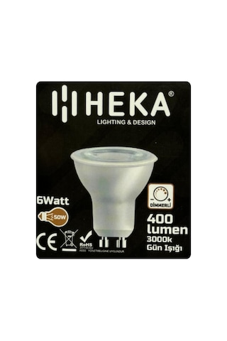 6w 50w 3000k Sarı Işık Gu10 Duylu Dim Edilebilir Led Spot Ampul, 2 Adet Diğer