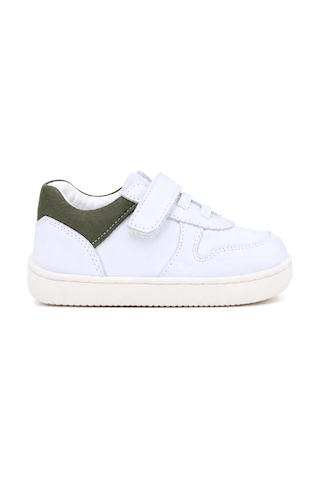 Rakerplus Bob Beyaz Nubuk Haki Hakiki Deri Bebek Sneaker Ayakkabı