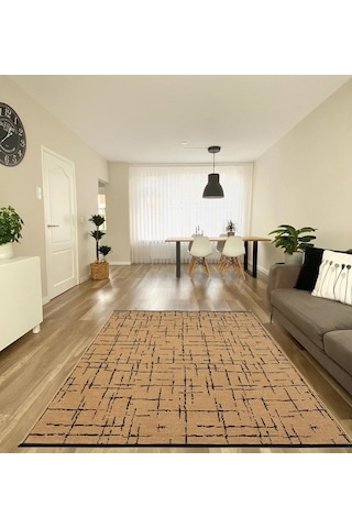 Çam Halı Bodrum Bdr 124 Hardal Özel Latex Kaymaz Tabanlı Kilim
