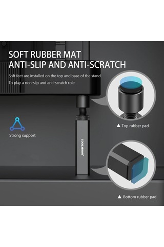 Sones Coolmoon Grafik Kartı Standı Masaüstü Bilgisayar Grafik Kartı Dikey Üst Destek Braketi Vida Teleskopik Destek Çubukları, Ayarlanabilir Yükseklik: 5-8 Cm Siyah