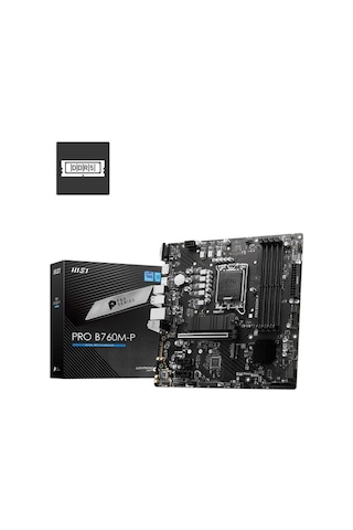 Msı Pro B760m-p Ddr5 6800mhz 1xvga 1xhdmı 1xdp 2xm.2 Usb 3.2 Matx 1700p 12. / 13. Ve 14. Nesil İşle
