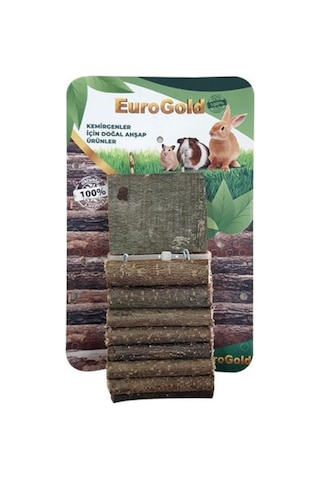 Eurogold Doğal Ahşap Kemirgen Merdiveni Tek Platformlu 7x30 Cm