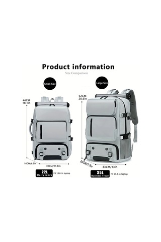 Honeybeeshop Küçük Boy Açık Gri Büyük Kapasiteli Usb Şarj Portlu Okul Seyahat Sırt Çantası