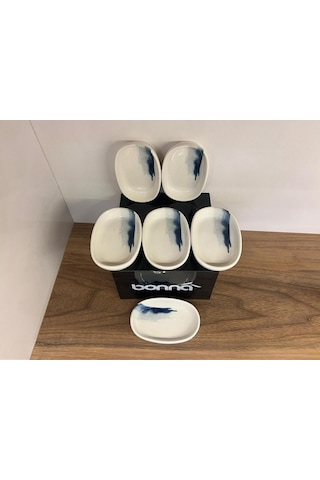 6'lı Blue Wave Hygge 10cm Hygge Oval Servis Sos/meze/kahvaltı/reçel/aperatif Çok Renkli