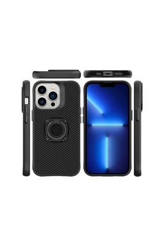 Apple Uyumlu iPhone 13 Pro Max Kılıf Zore Timo Kapak Siyah