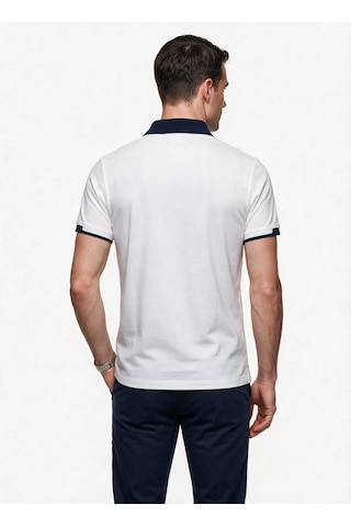 Giant Erkek Polo Yaka Pamuklu Kısa Kollu Logolu T-shirt Beyaz