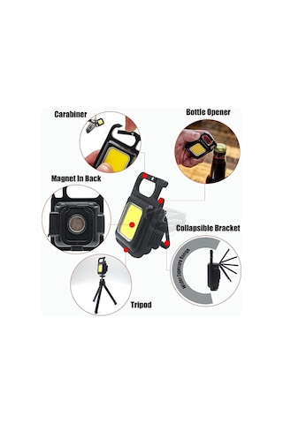 30 Ledli Mini El Feneri 4 Modlu Flash Çok Amaçlı Anahtarlık Su Geçirmez Şarjlı Mıknatıs Fonksiyonel Kamp Cep İkaz Lambası 52075746