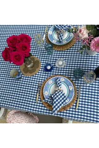 Pötikare Piknik Örtüsü - Masa Örtüsü- Sofra Bezi 160 160 Cm Mavi